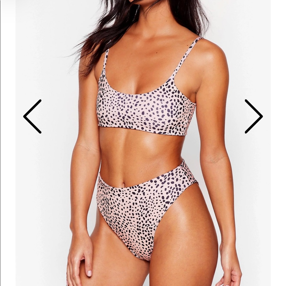 NASTY GAL Dalmatian High Leg Bikini Set